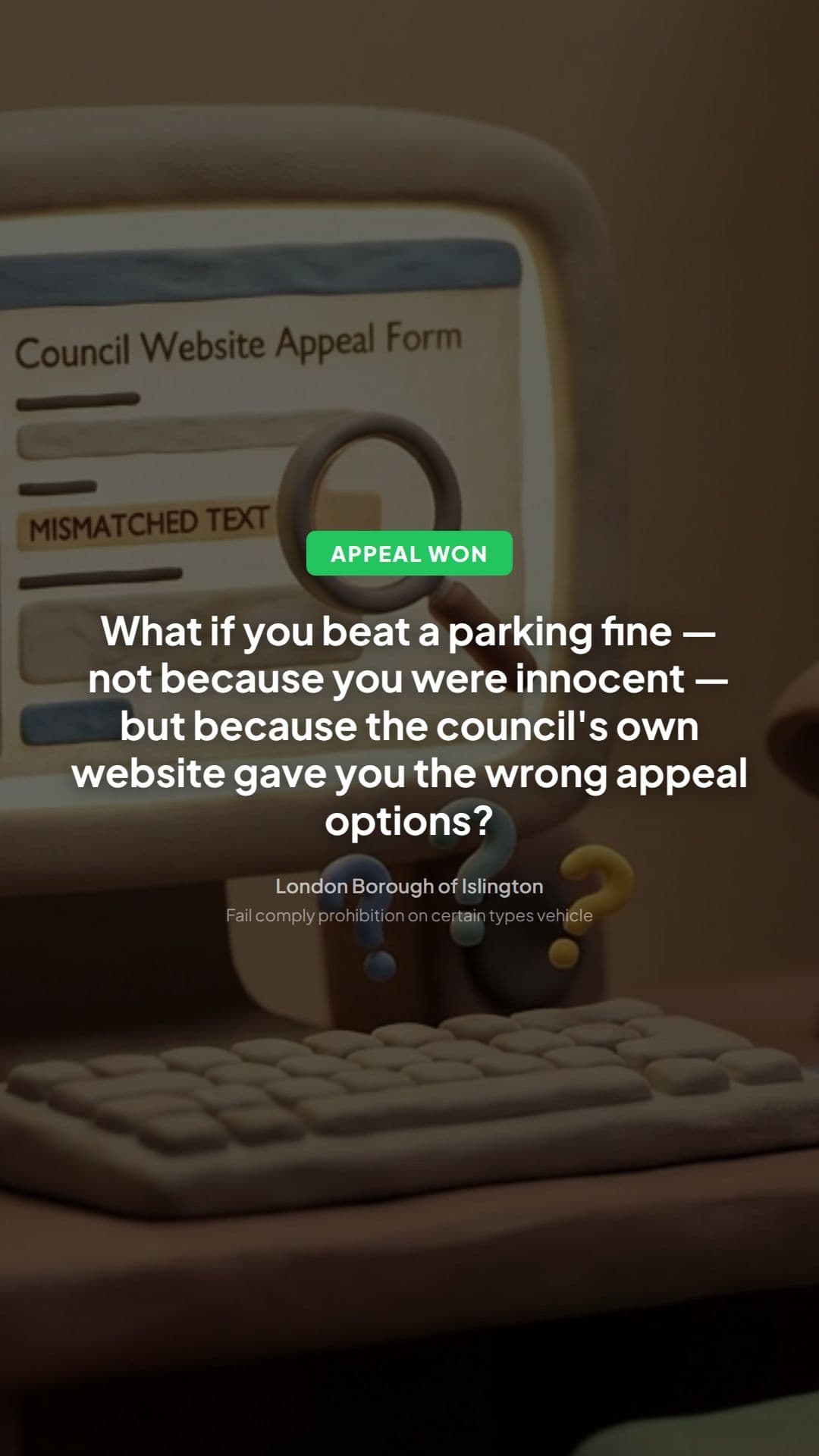 Islington PCN banned vehicles: appeal allowed lesson