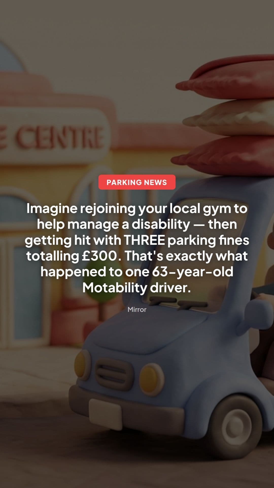 Motability driver hit with £300 leisure centre PCNs