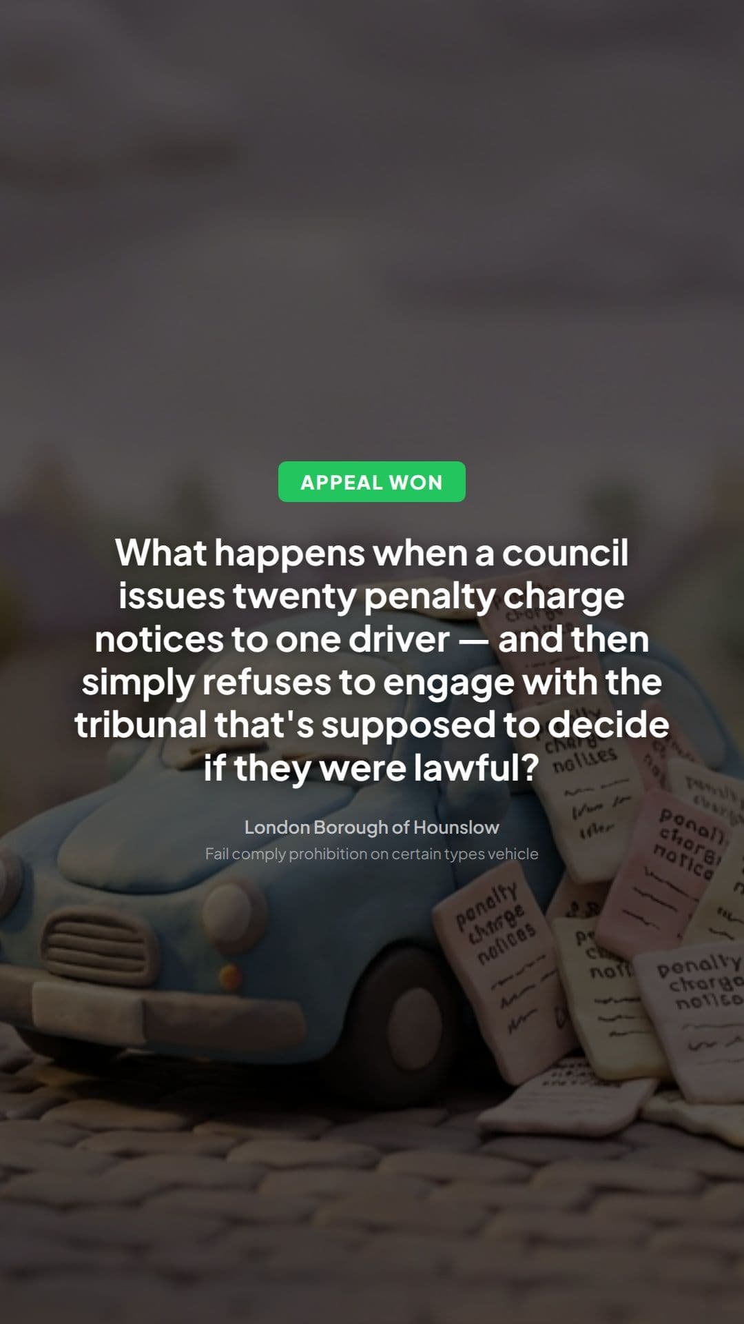 Hounslow PCN banned vehicles: appeal allowed lesson