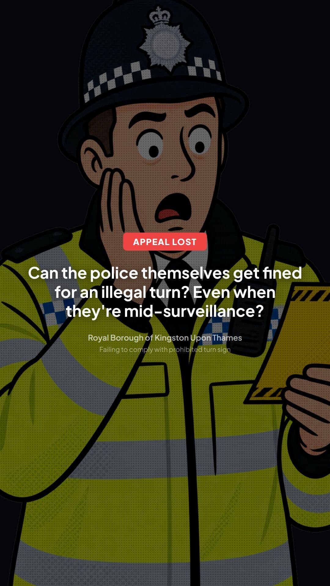 Prohibited Turn Sign Appeal Refused: Key Driver Lessons