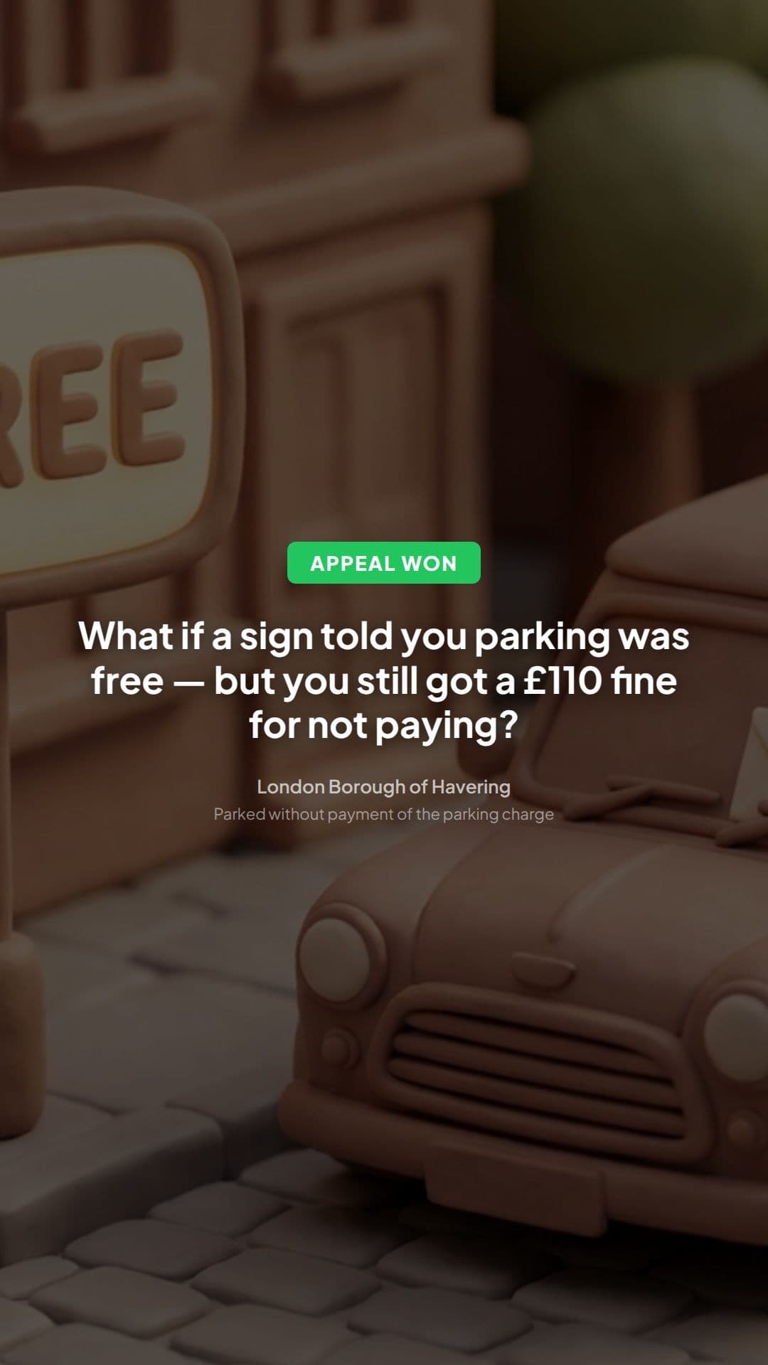 Havering PCN appeal won: parked without payment lesson
