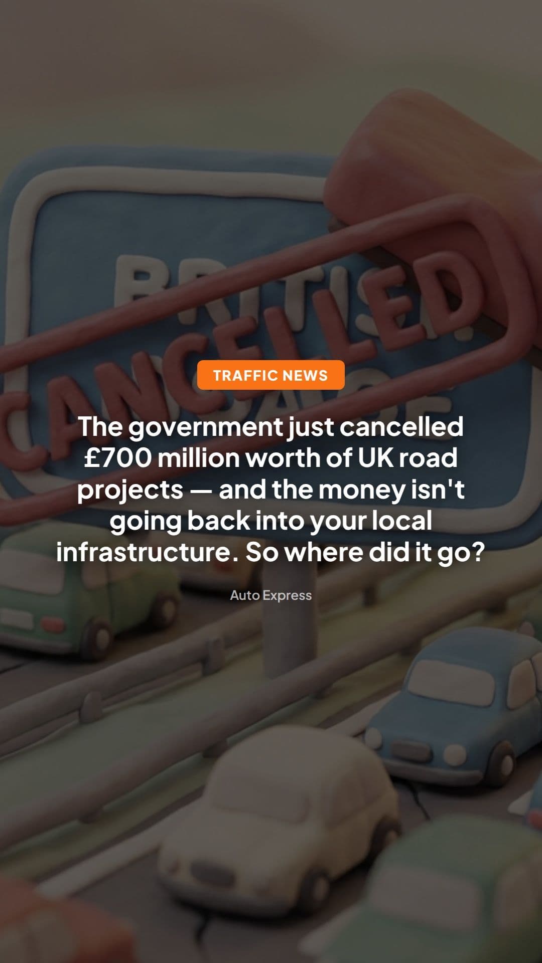 £700m UK road schemes axed for drones: driver impact