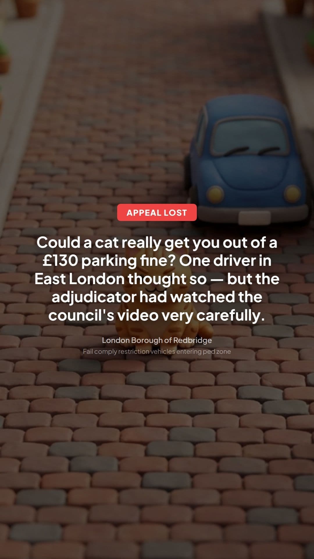 Redbridge PCN Pedestrian Zone Appeal Refused: Lesson