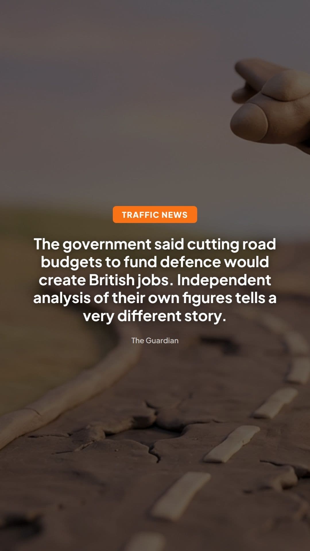 Road spending cuts for defence could cost 10,000 UK jobs