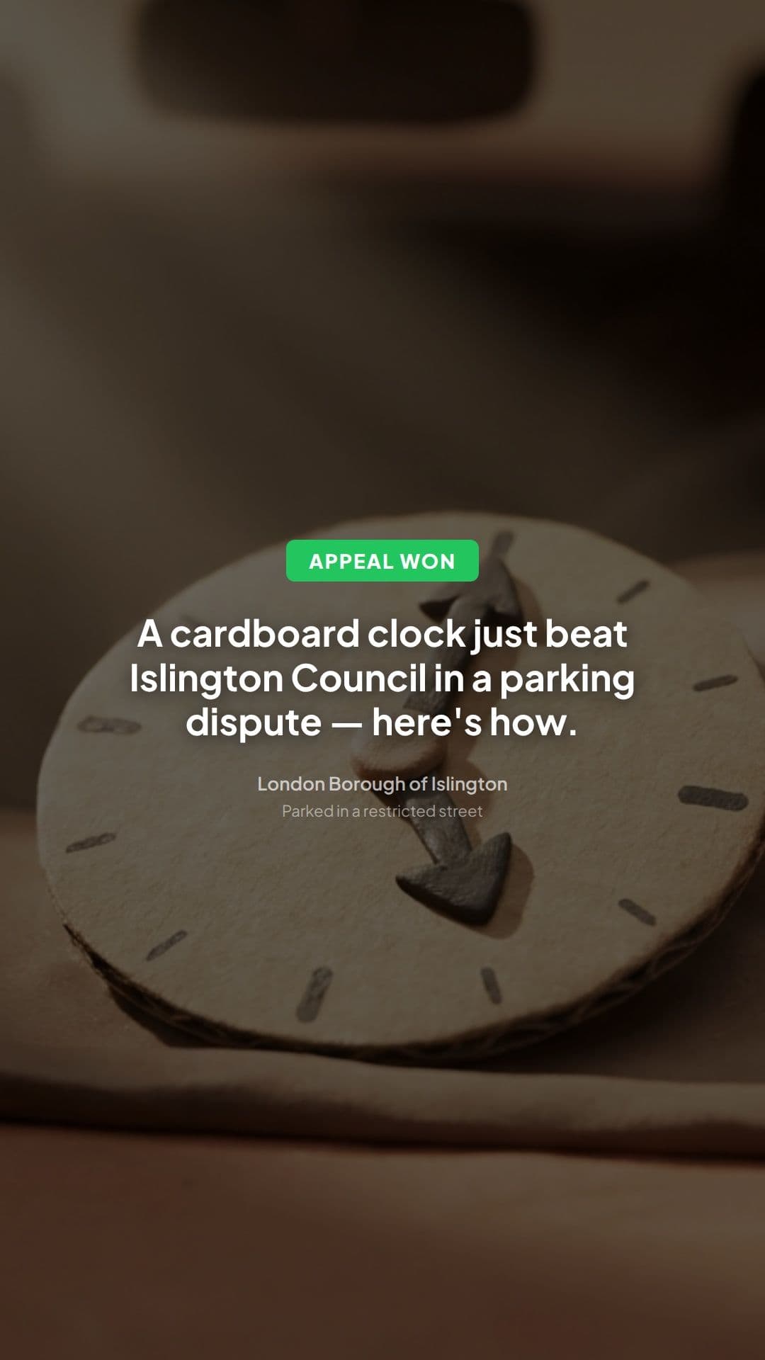 Islington PCN Appeal Won: Restricted Street Parking