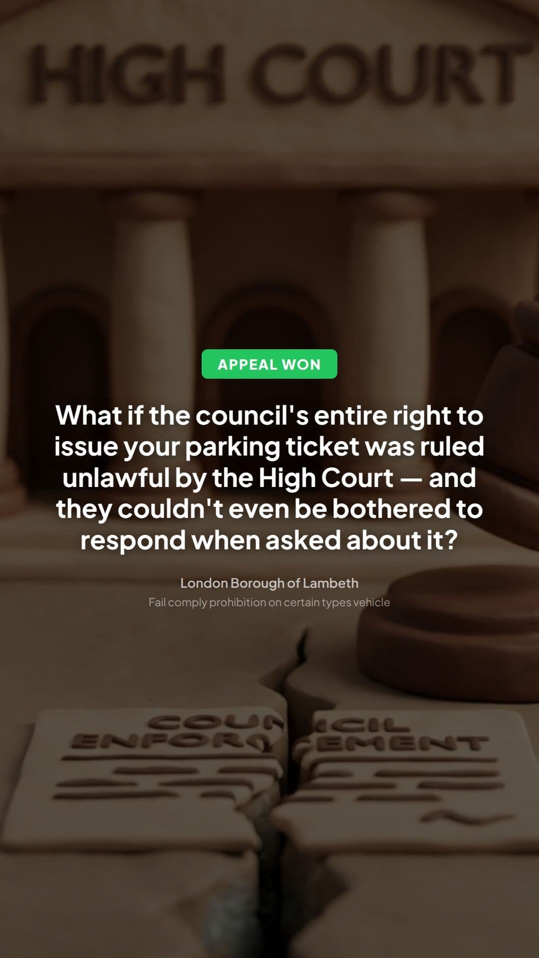Lambeth PCN Ban on Vehicle Types: Appeal Win Lesson