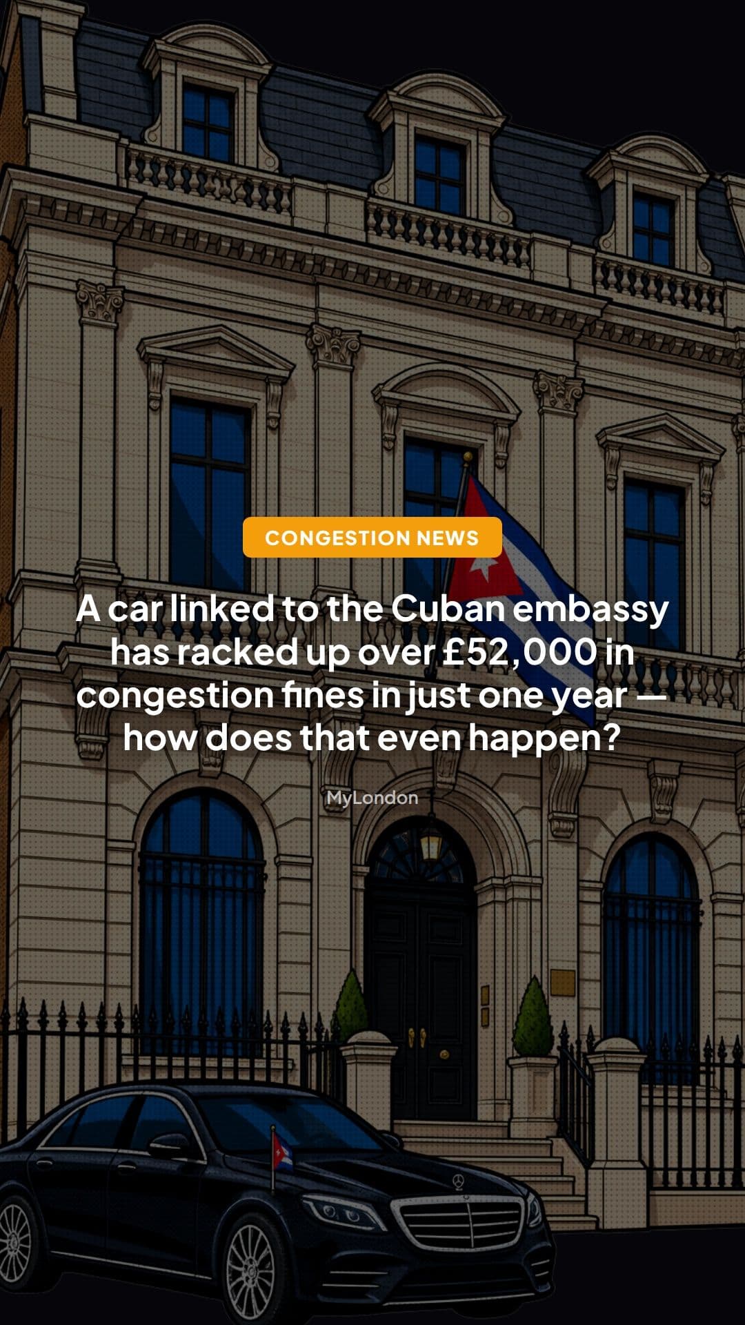 Cuban Embassy Car’s £52k Congestion Charge Fine Bill