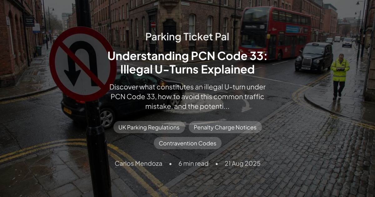 Understanding PCN Code 33: Illegal U-Turns Explained | Parking Ticket Pal